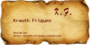 Krauth Frigyes névjegykártya